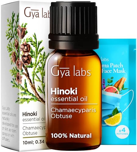 Gya Labs Hinoki Essential Oil - Nourishes Skin, Enhances Hair, Calming Aroma - 0.34 Fl Oz