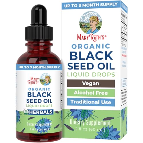 MaryRuth Organics Black Seed Oil Drops - Immune & Respiratory Support, USDA Organic - 2 Fl Oz