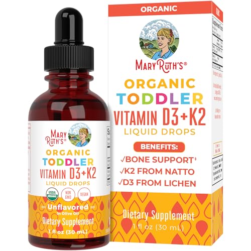 MaryRuth's Vitamin D3 + K2 Drops - Supports Bone Health, Vegan, Non-GMO - 1 Fl Oz