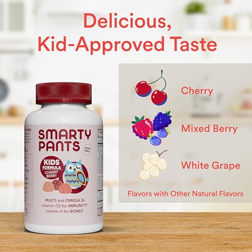 SmartyPants Kids Multivitamin Gummies - Immune Support with Omega-3, 16 Nutrients, 120 Count