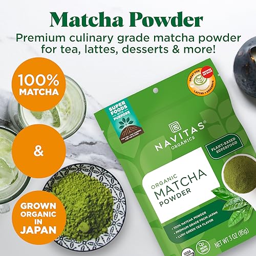 Navitas Organics Matcha Powder - Culinary Grade, Antioxidant-Rich, Organic - 3 oz, 85 Servings