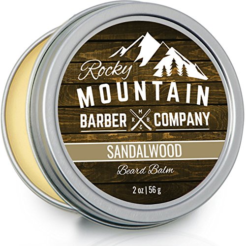 Rocky Mountain Barber Beard Balm - Nourishing Sandalwood Scent, Control & Shine - 2oz