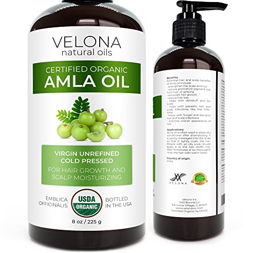 velona Amla Oil - Promotes Hair Growth, Hydrates Skin, USDA Certified Organic - 8 oz