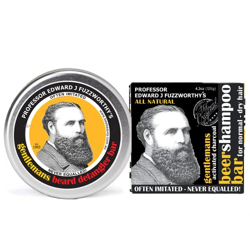 Professor Fuzzworthy's Men's Grooming Set - 100% Natural Charcoal Bars for Beard & Hair Care