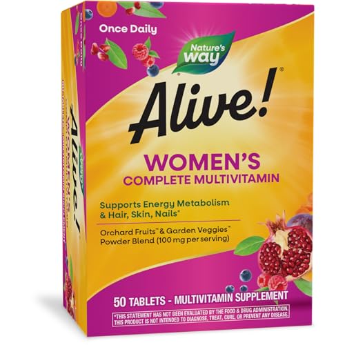 Nature's Way Alive! Women's Multivitamin - Supports Energy, Hair, Skin & Nails - 50 Tablets