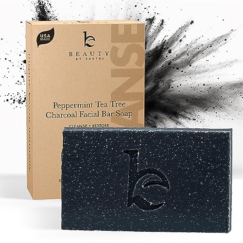 Beauty by Earth Charcoal Face Wash Bar - Deep Detox, Natural Ingredients, 4oz