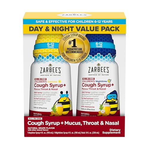 Zarbee's Kids Cough Suppressant - Soothes Coughs, Supports Immunity, Grape Flavor - Pack of 2