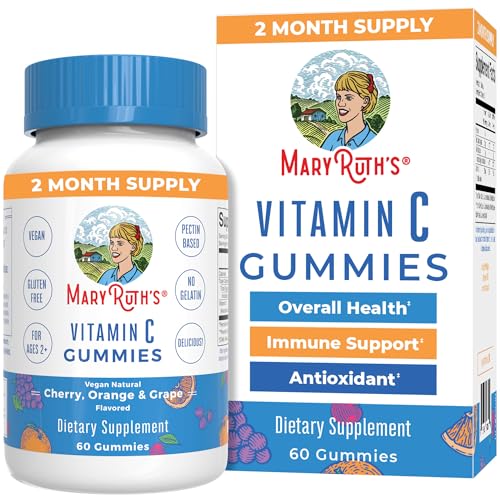 MaryRuth Organics Vitamin C Gummies - Immune Support, Vegan, Non-GMO, 60 Count