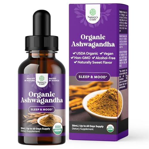 Natures Craft Ashwagandha Liquid Drops - Mood & Energy Support, Vegan, Non-GMO - 2oz