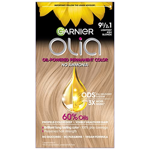 Garnier Hair Color Olia - Ammonia-Free, 100% Gray Coverage, Oil-Rich, 1 Count, Lightest Ash Blonde