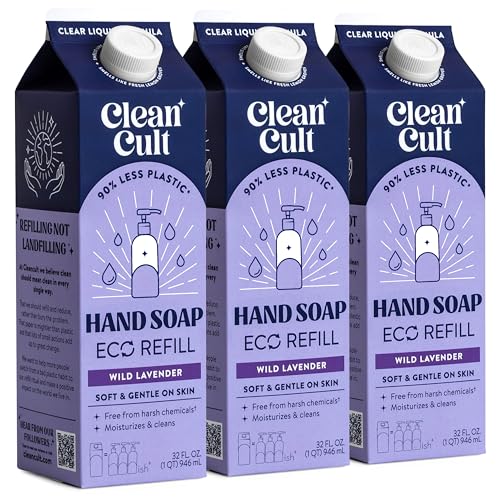 Cleancult Liquid Hand Soap Refills - Moisturizes with Aloe & Lavender, 32 oz/3 Pack