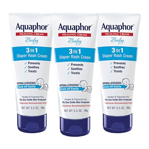 Aquaphor Baby Diaper Rash Cream - Soothes & Protects, Zinc Oxide Formula - 3.5oz Tube