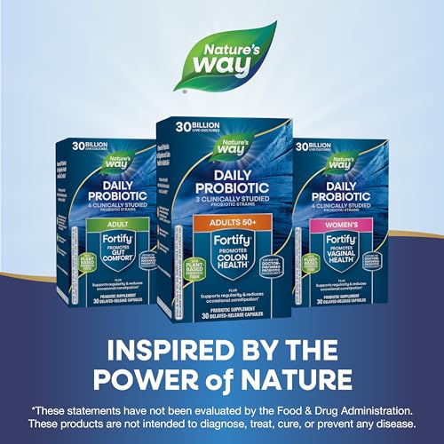 Nature's Way Fortify 50+ Probiotic - Digestive & Immune Support, Non-GMO, Gluten-Free - 30 Capsules