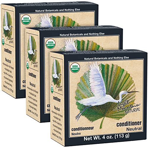Light Mountain Henna Hair Color - Nourishing, Vegan, Chemical-Free Conditioner - 4oz (Pack of 3)