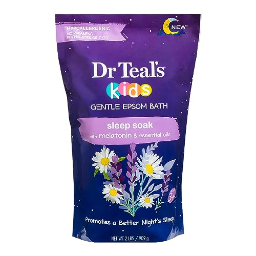 Dr Teal's Kids Essential Oil Bath Soak - Relaxation with Melatonin, Lavender & Chamomile - 24oz