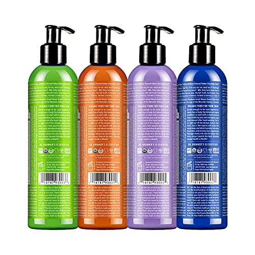 Dr. Bronner's Body Lotion Variety Pack - Nourishing & Soothing Organic Ingredients - 4 Count