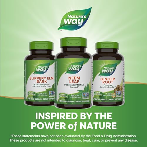 Nature's Way Neem Herbal Supplement - Traditional Intestinal Support, Non-GMO, Vegan - 100 Capsules