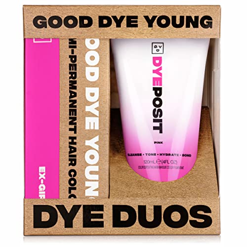 Good Dye Young Hair Dye Duo - Bold Pink Color & UV Protection, Vegan Formula - 2 Products