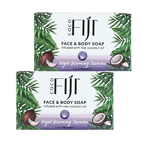 Coco Fiji Shampoo Bar - Moisturizing Coconut & Jasmine, Vegan, Non-GMO - 7 oz, Pack of 2