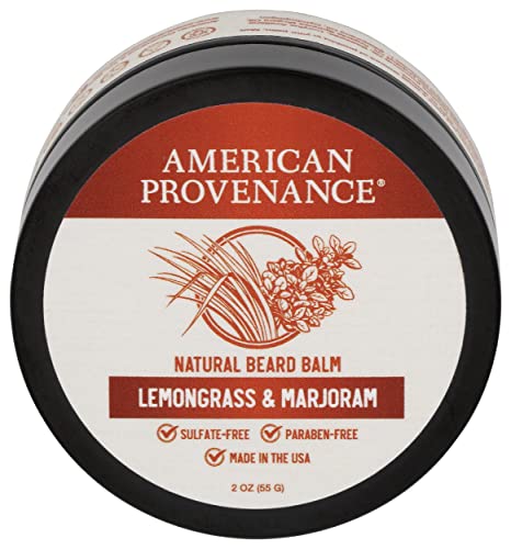 American Provenance Beard Balm - Conditions, Moisturizes, Lemongrass & Marjoram, 2 oz