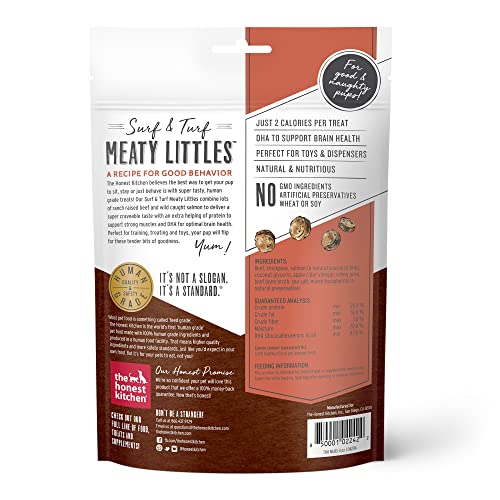 The Honest Kitchen Dog Treats - Protein-Packed Beef & Salmon, Human Grade, 4 oz Bag