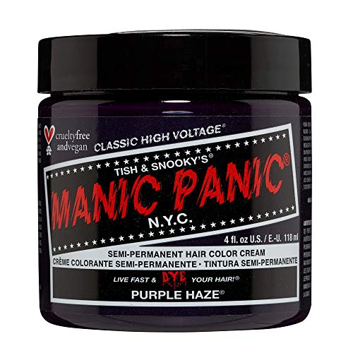 MANIC PANIC Dark Purple Hair Dye - Vegan, PPD & Ammonia Free, Semi-Permanent Color - 4oz