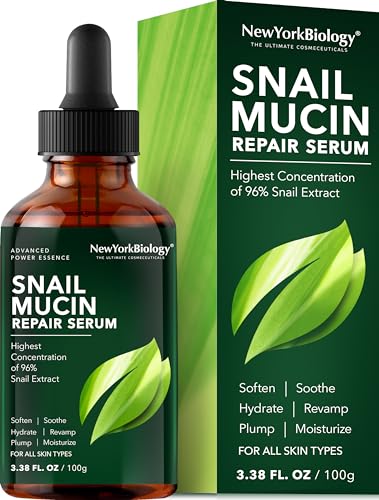 New York Biology Face Serum - Hydrating Snail Mucin for Dry Skin, Anti-Aging - 3.38 Fl. oz