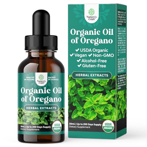 Nature's Craft Herbal Supplement - Immune & Digestive Support, USDA Organic Oregano Oil - 1oz