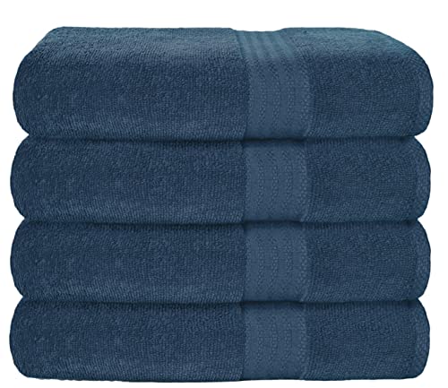 GLAMBURG Premium Cotton Bath Towel Set - Ultra Soft, Highly Absorbent, 100% Natural - 4 Towels 27x54