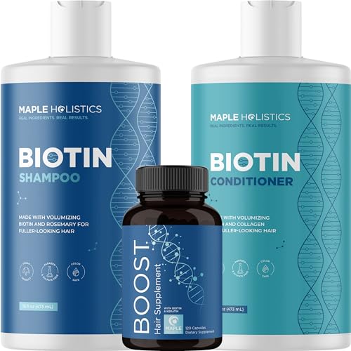 Maple Holistics Hair Growth Treatment Set - Biotin Shampoo & Conditioner, Natural Ingredients