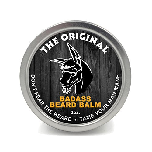 Badass Beard Care Beard Balm - Softens Hair, Hydrates Skin, Natural Ingredients - 2oz Original Scent