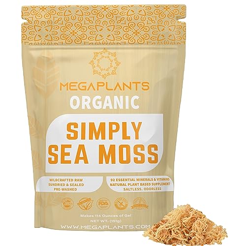 MEGAPLANTS Organic Sea Moss - Immune Booster, 92 Essential Nutrients, 228 Servings