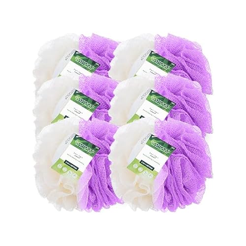 EcoTools 2-in-1 Bath Pouf - Exfoliating & Cleansing, Recycled Materials - 6 Count