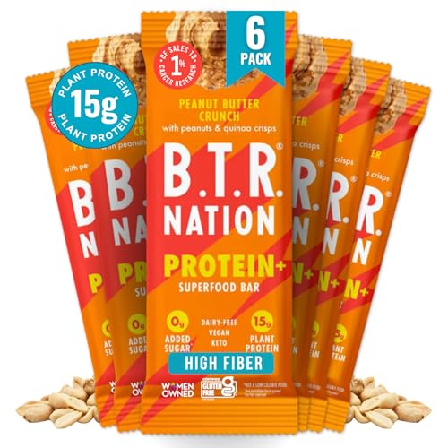 B.T.R. Vegan Protein Bars - Low Carb, No Added Sugar, Packed with Superfoods - 6 Bars