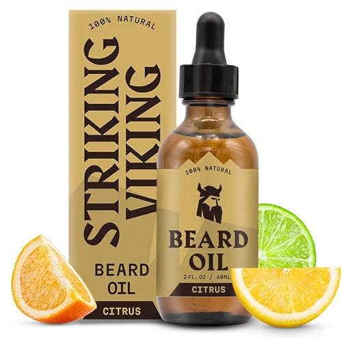 Striking Viking Beard Oil - Softens, Strengthens, Naturally Derived with Citrus Scent - 2 oz.