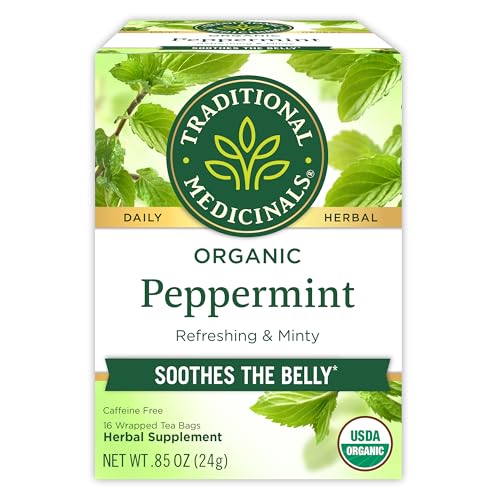 Traditional Medicinals Organic Peppermint Tea - Soothes Digestive Discomfort, 16 Bags