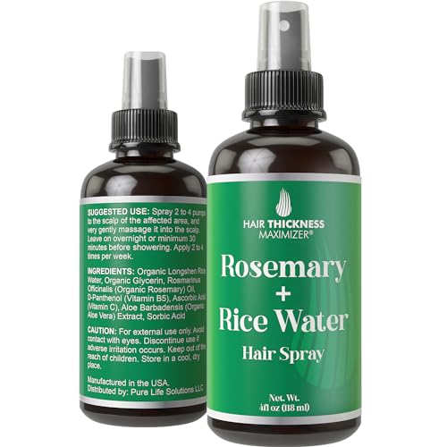 Longsheng Rice Water & Rosemary Hair Growth Spray - Thickens & Moisturizes Hair - 4oz