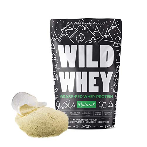 Wild Whey Protein Powder - Raw Grass-Fed, Low Carb, GMO-Free, 480g Unflavored