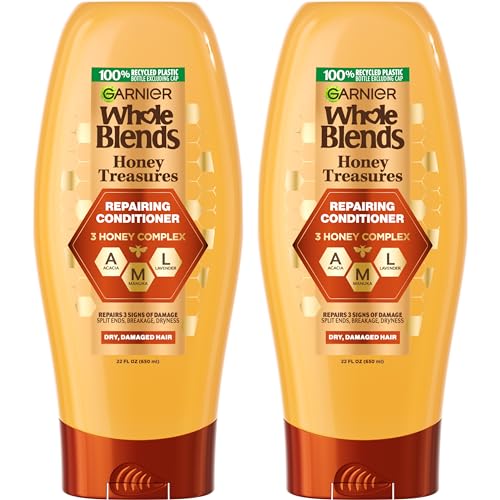 Garnier Whole Blends Honey Treasures Conditioner - Repairs Dry, Damaged Hair - 22 Fl Oz, 2 Pack