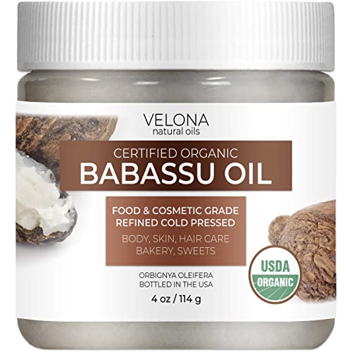 velona Babassu Oil - USDA Organic, 100% Pure Moisturizer for Skin & Hair Care - 4 oz