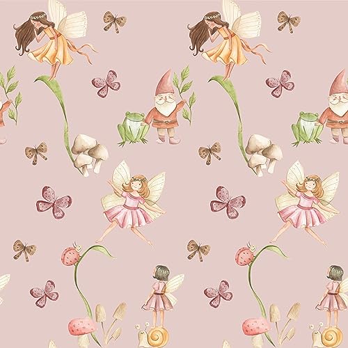 Waterleaf Paper Co. Dissolvable Gift Wrap - Fairy Garden Design, 100% Biodegradable - 4 Sq Ft