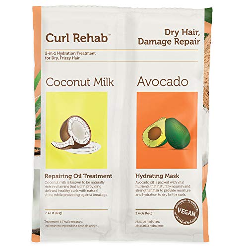 Curl Rehab Hair Mask - Revitalizes & Repairs Dry Curls, Vegan Ingredients - 2.4 oz