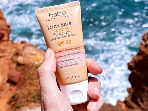 Babo Botanicals Mineral Tinted Sunscreen SPF30 - Non-Greasy, Natural Zinc & Rosehip Oil - 3oz
