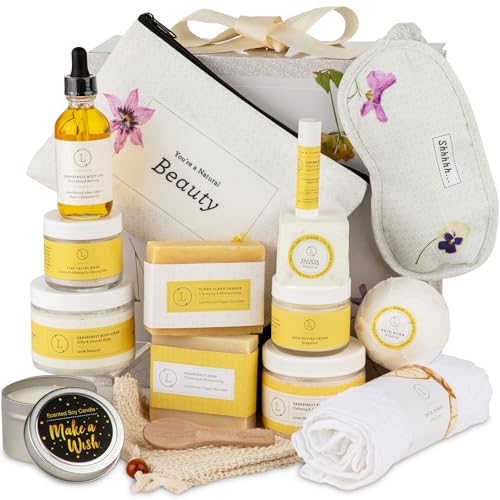 Lizush Bath & Body Gift Set - Relaxation Essentials, Handmade in the USA - 15 Pieces