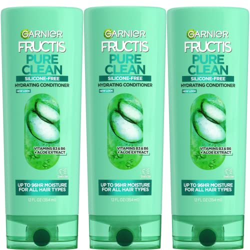 Garnier Fructis Hydrating Conditioner - 96H Moisture, Aloe & Vitamins B3/B6 - 12 Fl Oz, 3 Pack