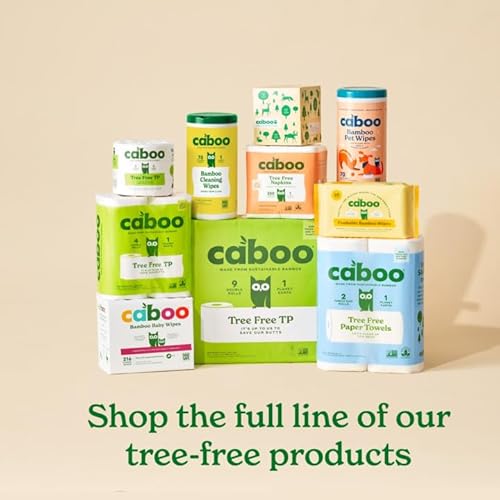 Caboo Tree Free Paper Towels - Strong, Absorbent, Biodegradable, Hypoallergenic - 6 Rolls