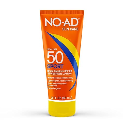 NO-AD Sunscreen Lotion - Broad Spectrum UVA/UVB Protection, Moisturizing Aloe & Vitamin E - 3oz