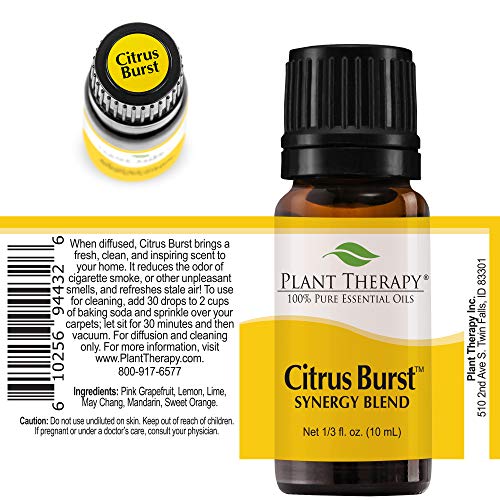 Plant Therapy Citrus Burst Essential Oil Blend - Uplifting Aroma, 100% Pure - 10 mL