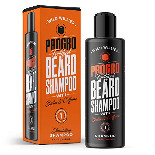 Wild Willies PROGRO Beard Shampoo - Hydration & Growth with Biotin, Caffeine - 4oz