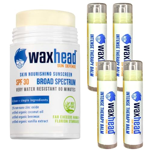 Waxhead Sunscreen Stick - Broad Spectrum Protection, Zinc Oxide, Biodegradable, 2.5oz